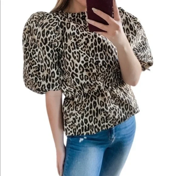 Leopard Blouse Blouses At H&m H&M Women's Brown Leopard Print